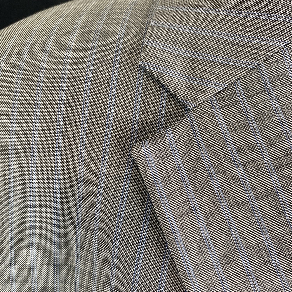 Jos A Bank Traveler Tailored Fit Sport Coat 46R Gray/Blue Glen Plaid Check - Picture 4 of 16